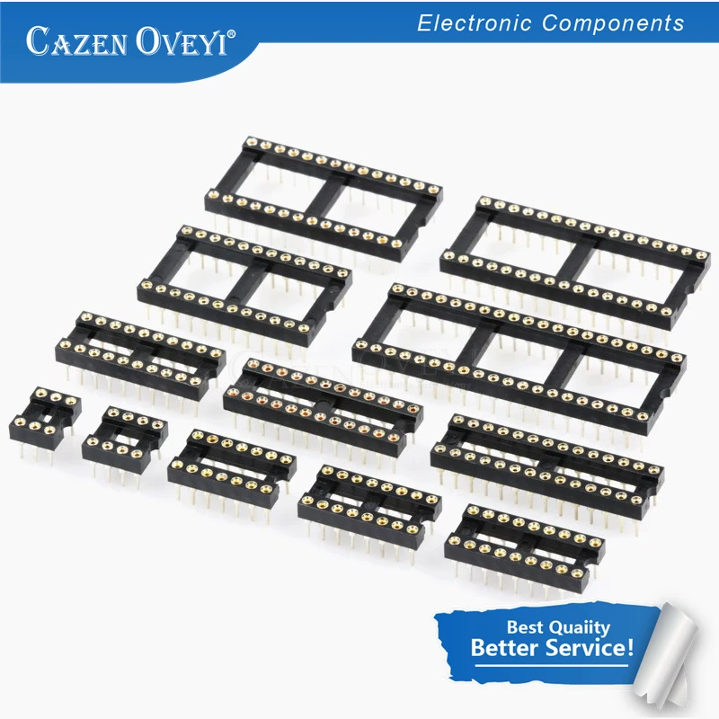 5PCS Round Hole IC socket Connector DIP 6 8 14 16 18 20 24 28 32 40 pin Sockets DIP6 DIP8 DIP14 DIP16 DIP18 DIP20 DIP28 DIP40