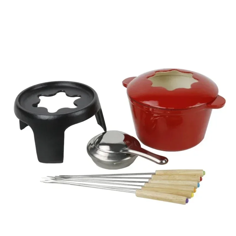 Cheese Heater Pot, Cast-Iron Soup Pot, Double-Ear Hot Pot, Creative Single-Person Pot, Durable Cast-Iron Pot, Home Cookware