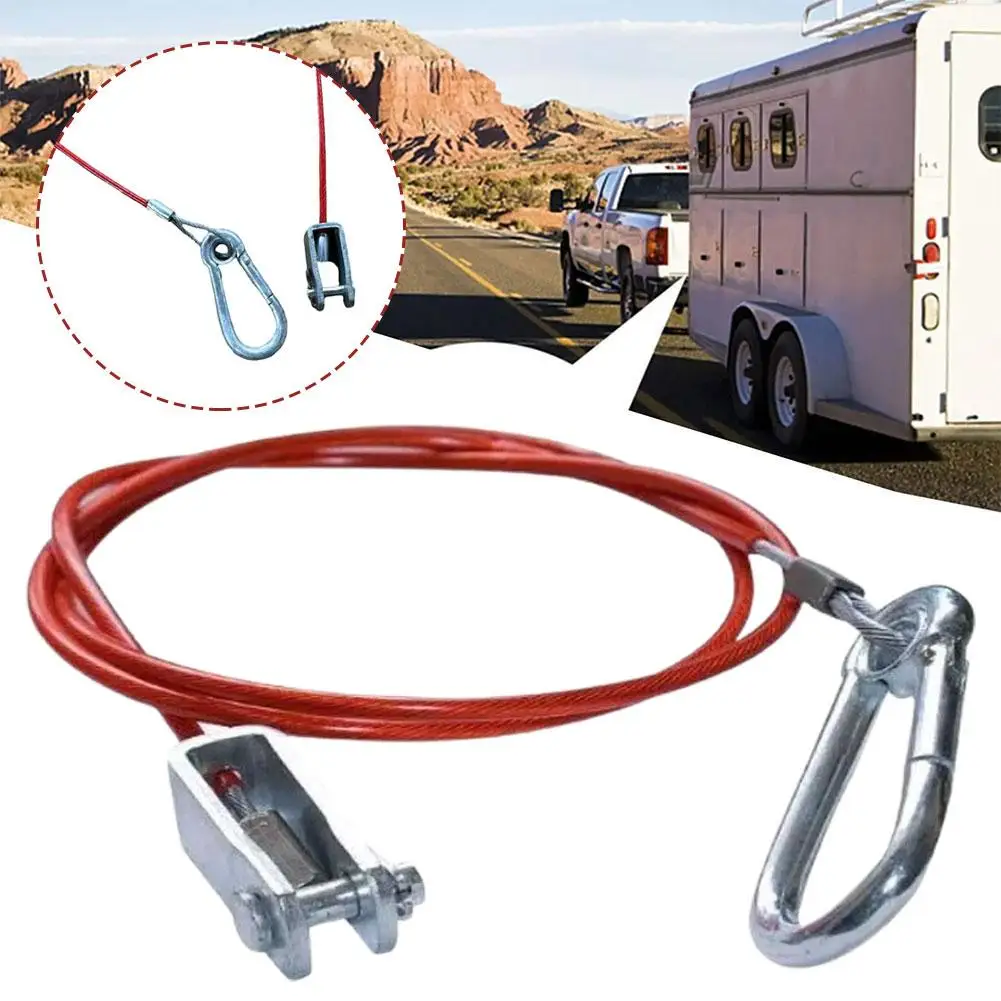 Trailer Dismounting Safety Rope With U Shaped Clip Towing Quality Ensure Steel Journey High And Stainless Safe Carabiner W2C3