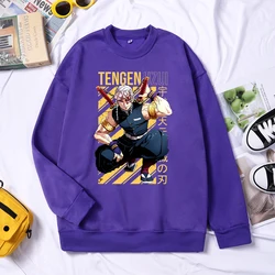 Anime Demon Slayer Uzui Tengen Women Pullovers Loose Vintage Sweater Autumn Crewneck Sweatshirt Loose Casual Female Streetwear