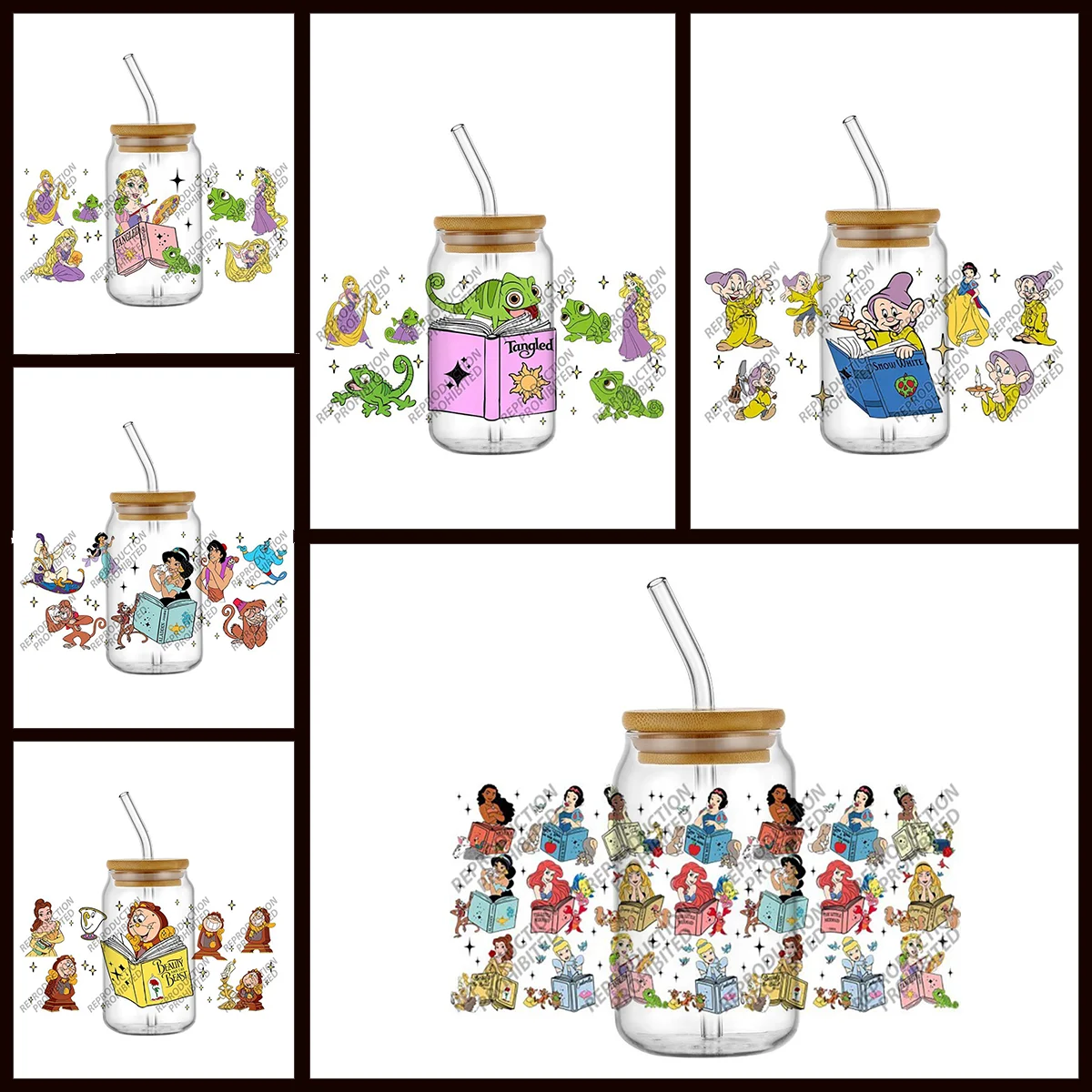 Magical Fairy Tale Story Book Waterproof Self‑Adhesive Transfer Decal DIY Cup Decor Supply UV DTF Wrap Transfer Stickers