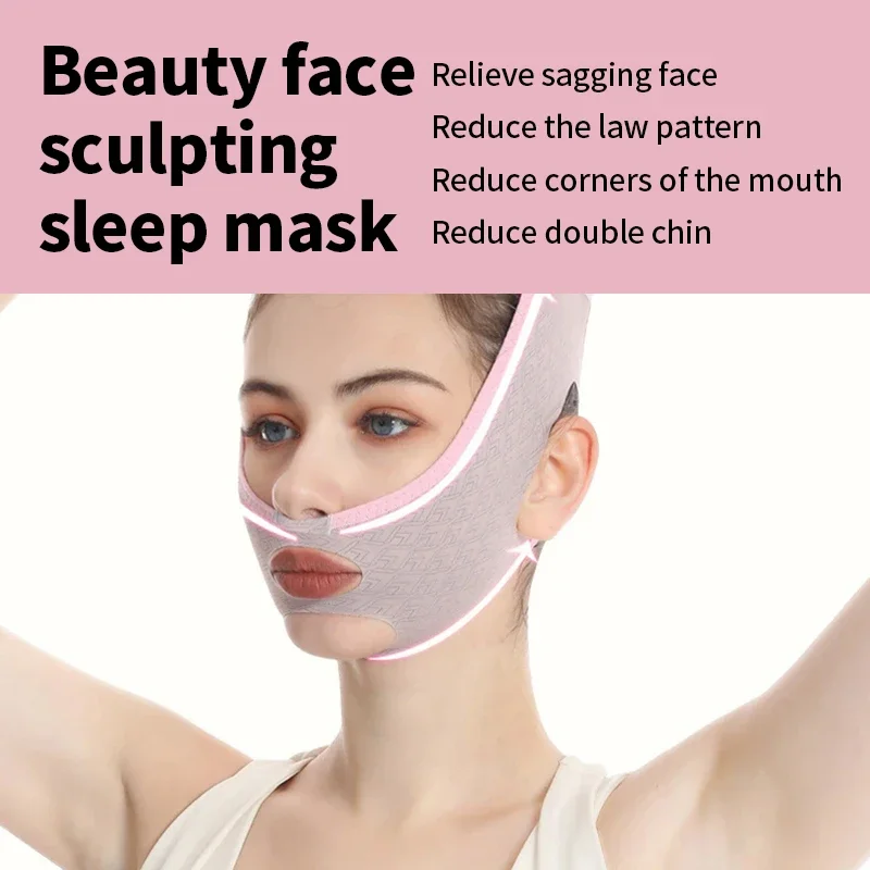 Dispositif de raffermissement du visage, bandage amincissant, lifting du visage, ruisseau, joue, retard d'affaissement, amélioration, double V, ligne de mise en forme, masque, beauté, santé