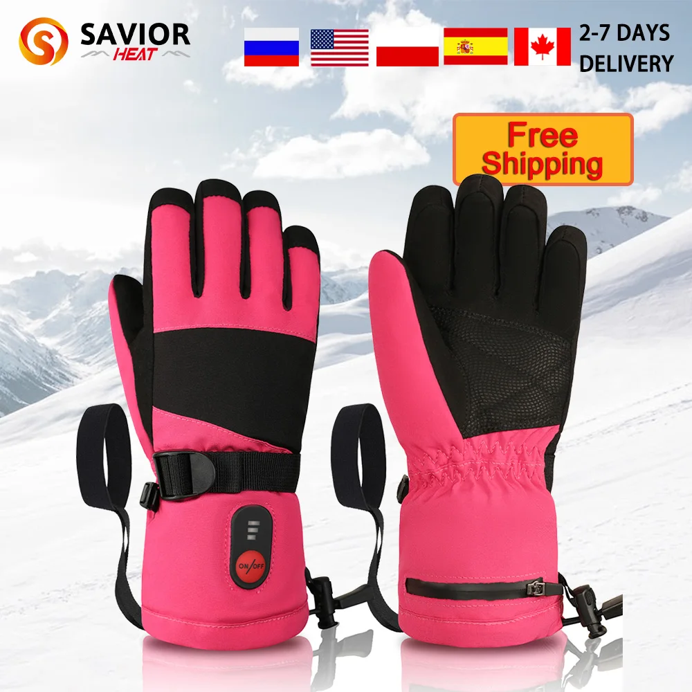 Savior Heat Heated Skiing Gloves Lovely Comfortable Battery Nice Winter Sports Eco-Friendly Material Electric Heated Skate Glove