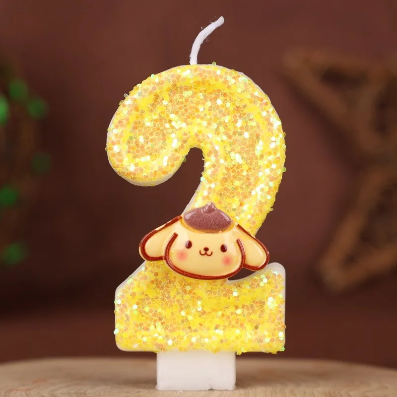 لطيف Onpompurin شمعة عدد 0-9 كعكة عيد ميلاد الديكور حفلة عيد ميلاد الطفل دش الشموع المشهد الديكور الهدايا