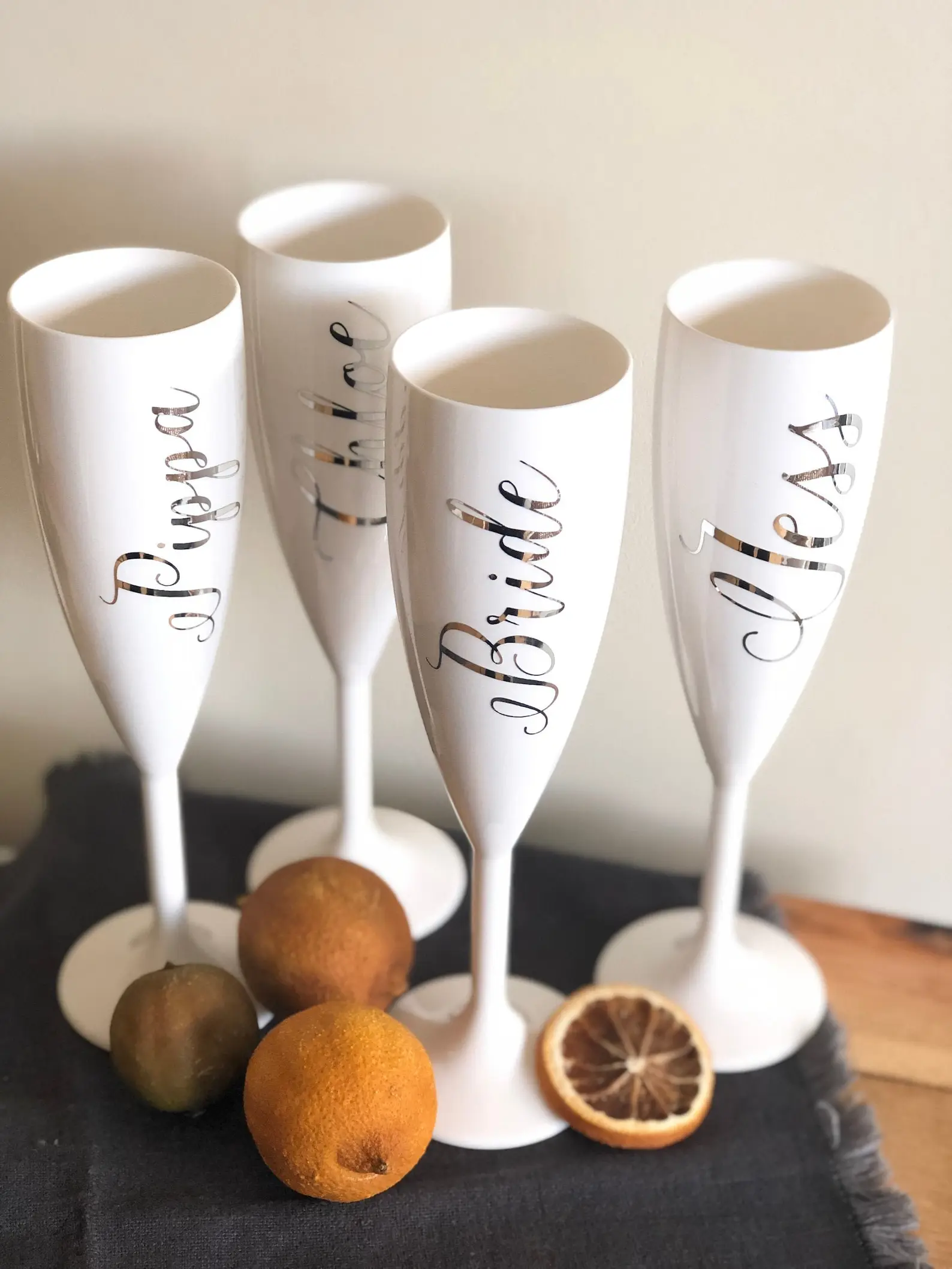 Personalisierte Champagnerflöte, weißes Prosecco-Glas, individuelle Brautjungfer, Weinbecher, Party, Acryl, Kelch, Braut, Urlaubsgeschenke für Sie – Detail 3