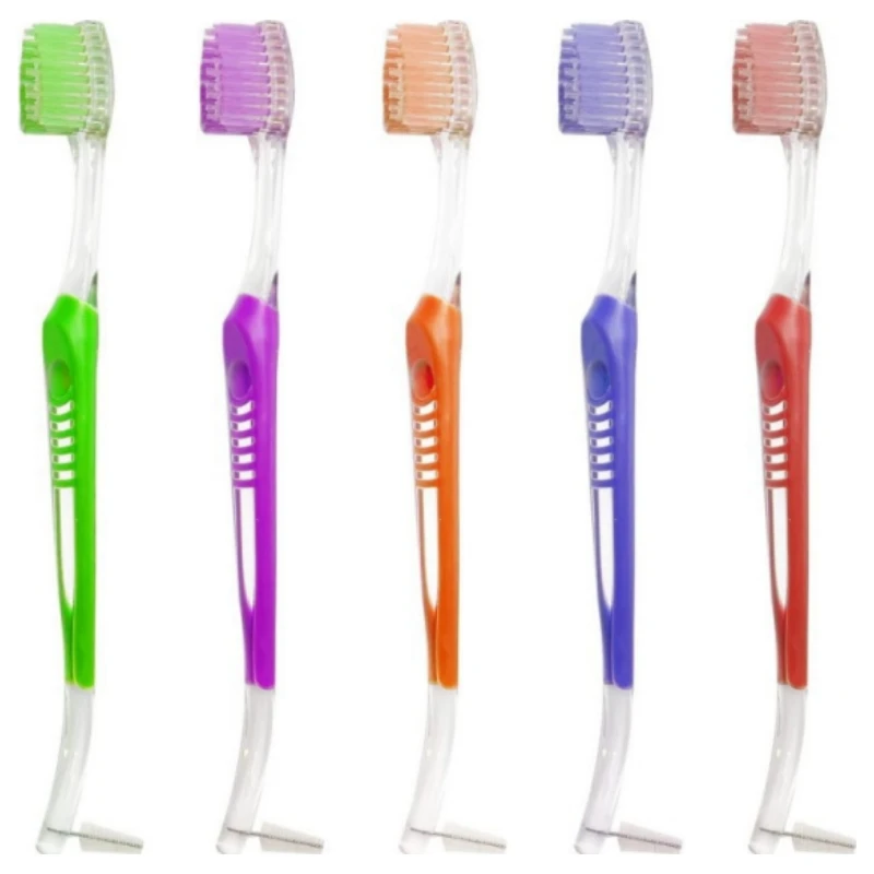 10Pcs Orthodontic Braces Toothbrush L Shaped Short Interdental Brush V Shape Soft Bristle Tooth Brush Double Head for Tooth Gaps