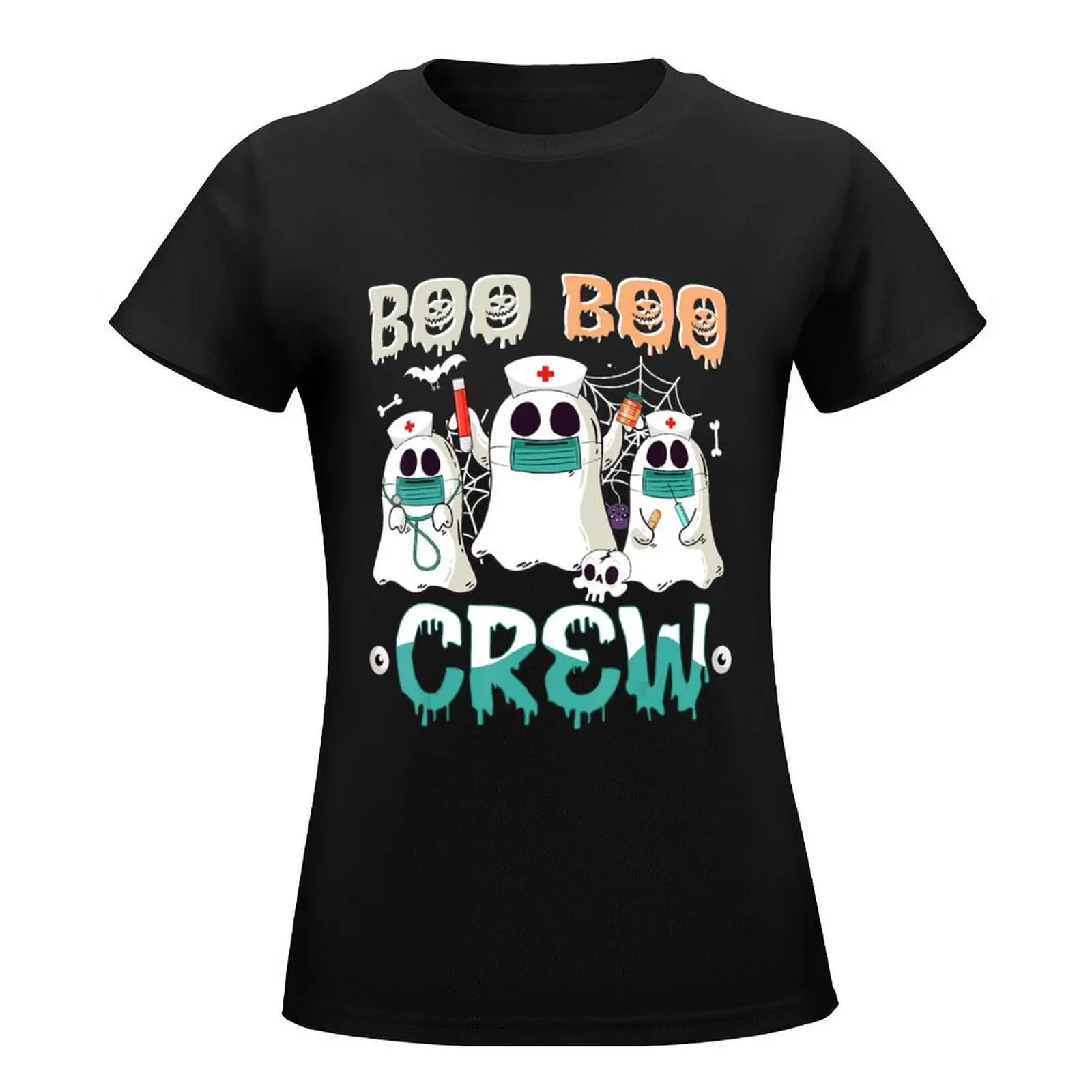 Boo Boo Crew Nurse Halloween Ghost Costume Womens T-Shirt summer clothes new edition customs customizeds Woman fashion