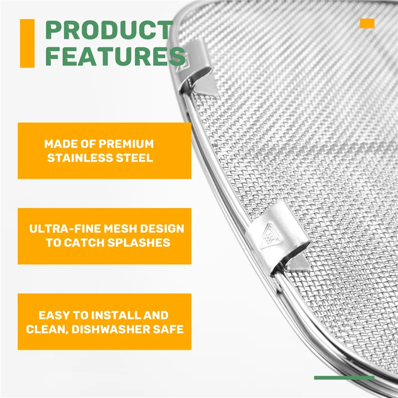 B47B-درع رش بديل لـ Ninja Foodi AG301 5 في 1 شواية داخلية من الفولاذ المقاوم للصدأ AG301C AG302 AG400