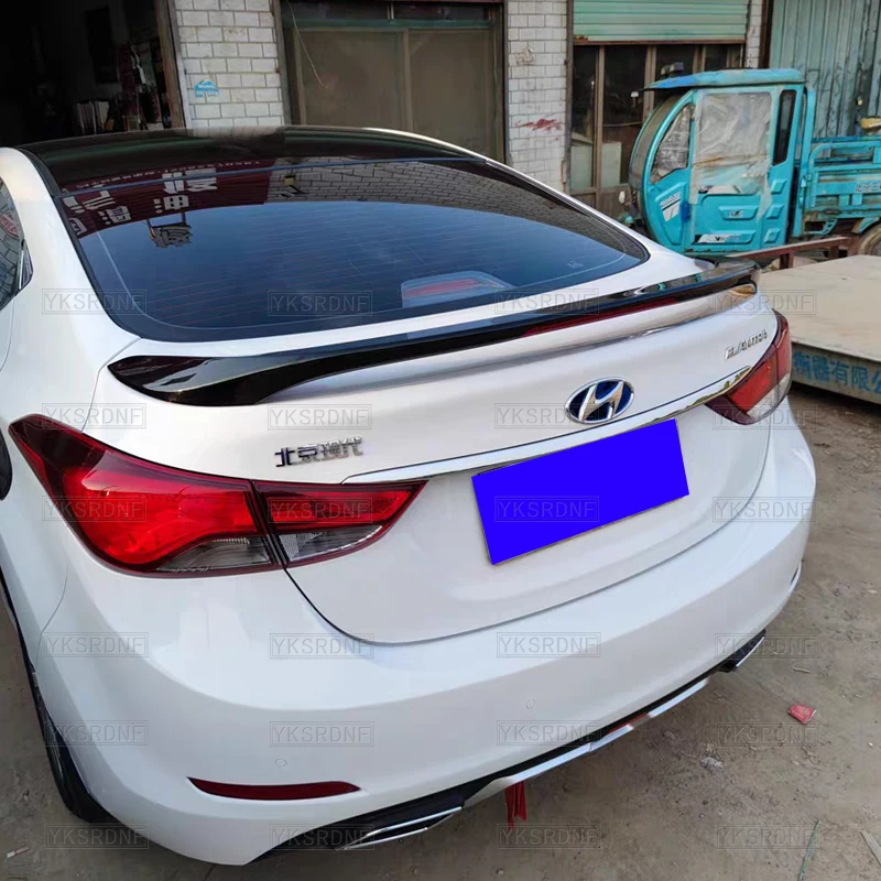 Per Hyundai Elantra 2012 -2017 con luci dei freni grande plastica ABS tetto posteriore Spoiler ala tronco Lip Boot Cover Car Styling