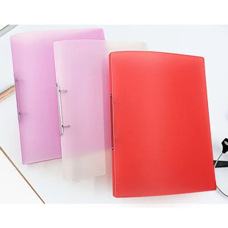 Ring Binder Colorured Transparent Loose-leaf Paper File Folder School Office Document Storage QXNF