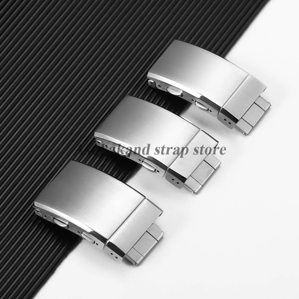 Stainless Steel Adjustable Buckle 18mm 20mm 22mm for Seiko for Breitling Watchband Folding Clasp Metal Silver Button Accessories