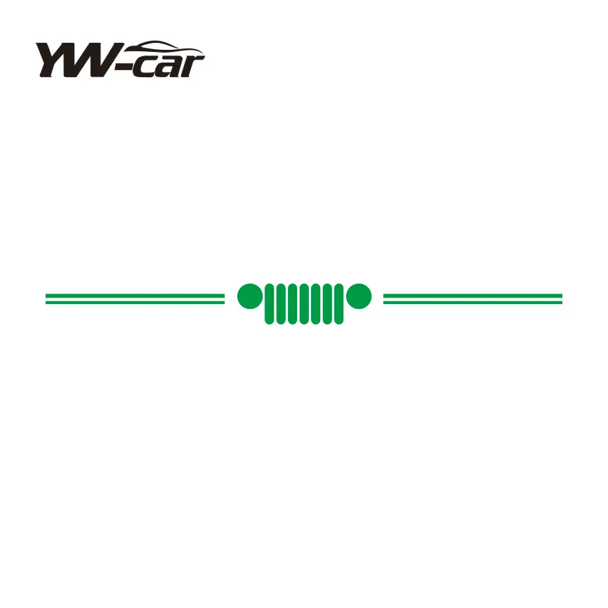 Reflecterende Grill Grafische Vinyl Decal Auto Voorruit Voorruit Raamsticker Voor Jeep Wrangler JK JL Gladiator Renegade