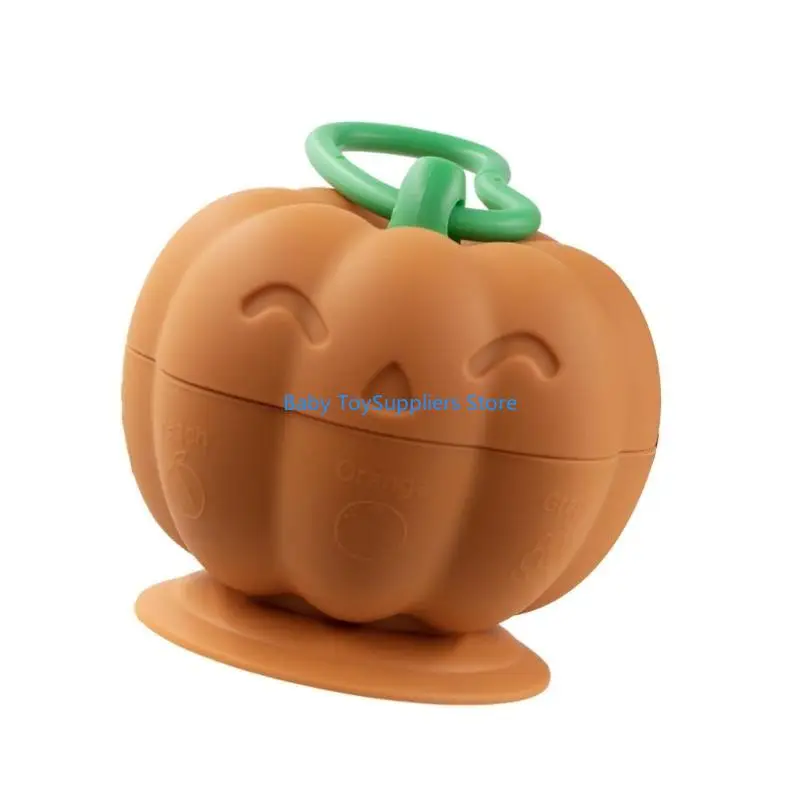 R1WF كأس شفط حامل اليقطين شكل اليقطين الصغار حامل ألعاب التسنين للكرسي العالي والعربة الأطفال Teother Toy