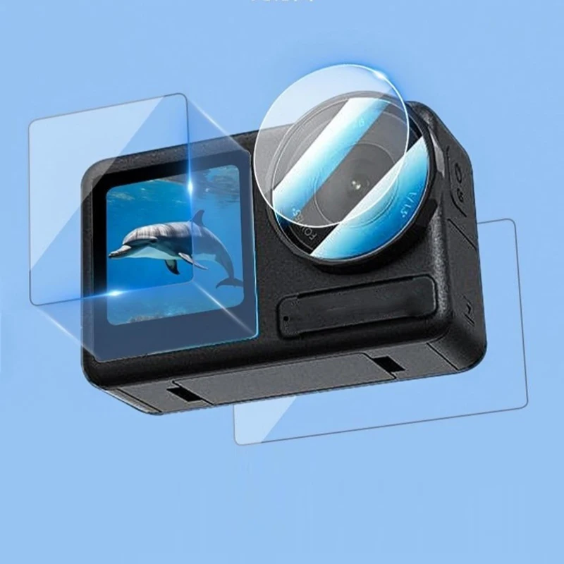 

Стекло твердости 9H для Osmo Action 6, защитная пленка для экрана и линз, прозрачное закаленное стекло Ultra-HD, аксессуары из пленки против царапин