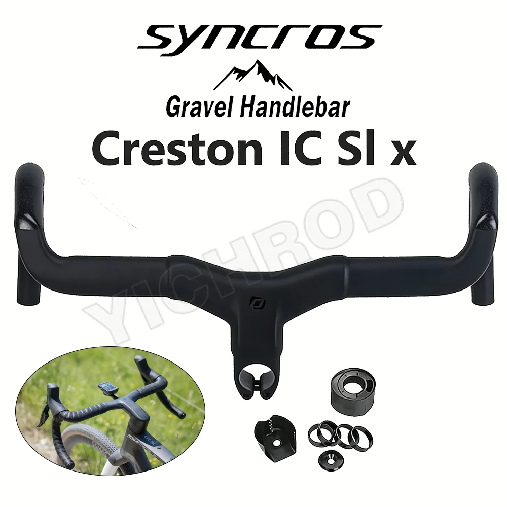 

Syncros Premium Gravel Handlebar Creston IC Sl x Full Internal Cable Routing Road Handlebar T1000 Carbon Integrated Di2 Cockpit