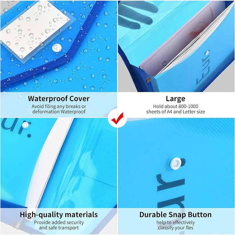 A4 File Folder Stationery Storage Folder Waterproof File Organizer Folders Pvc Bag Portfolio Paper Storage Office Organizers