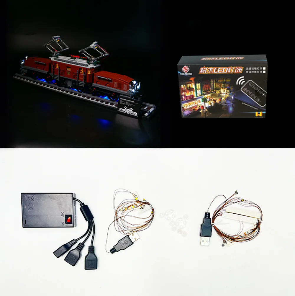مجموعة إضاءة LED لمكعبات بناء قطار قاطرة التمساح 10277 (لا تشمل الطوب النموذجي)