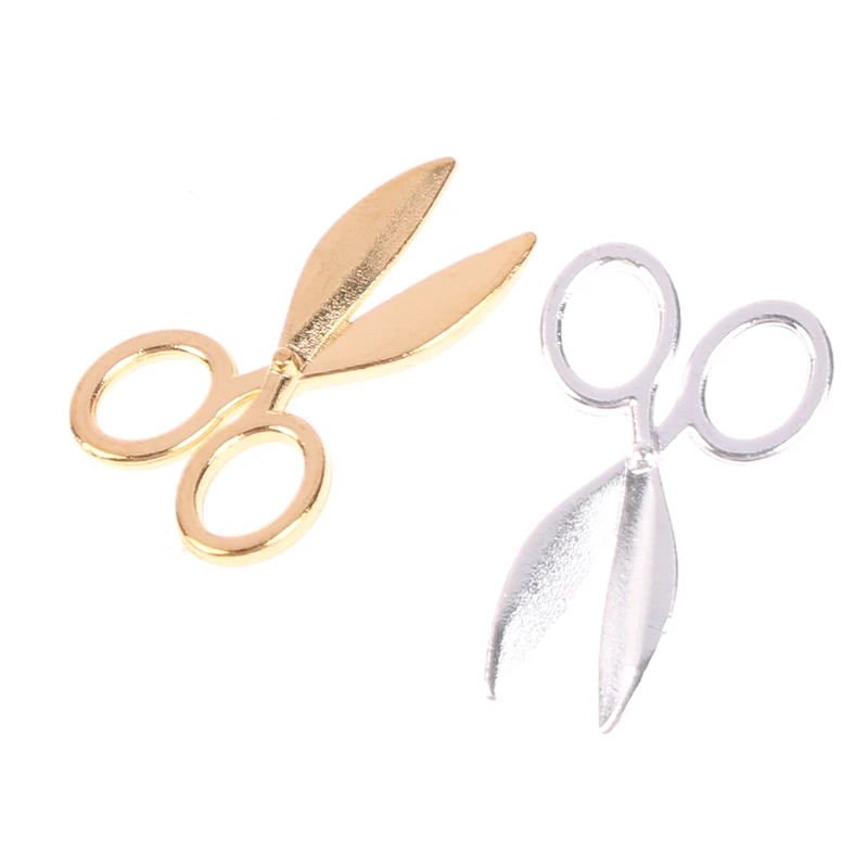 2pcs/10pcs Mini Metal Scissors Miniature Dolls House Sewing Tools Scissors Furniture 1:12 Dollhouse Decor