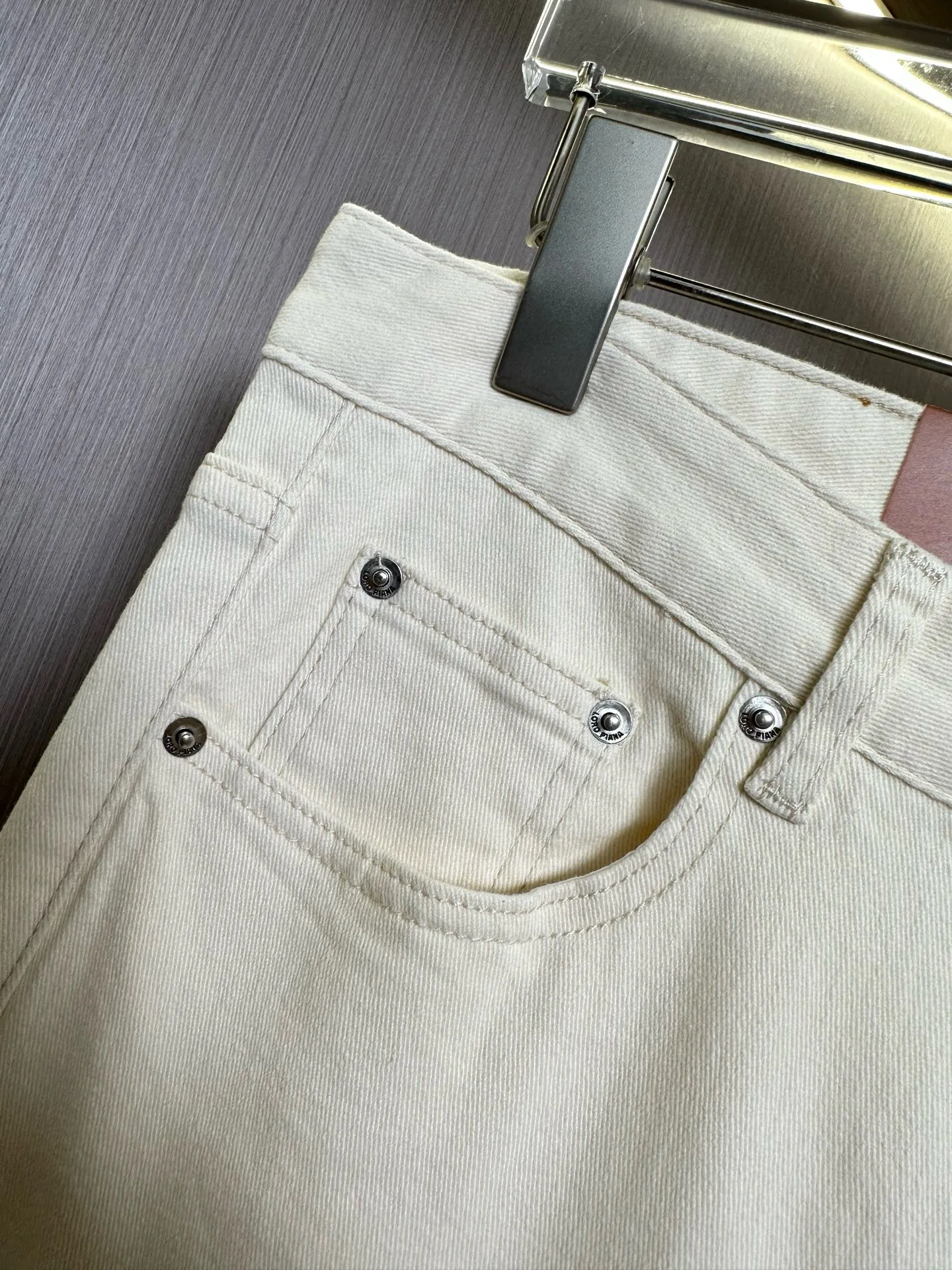 LP Italia musim semi dan musim panas jeans lurus kecil angin uang tua kasual modis bernapas mikro-elastis baru yang dicuci