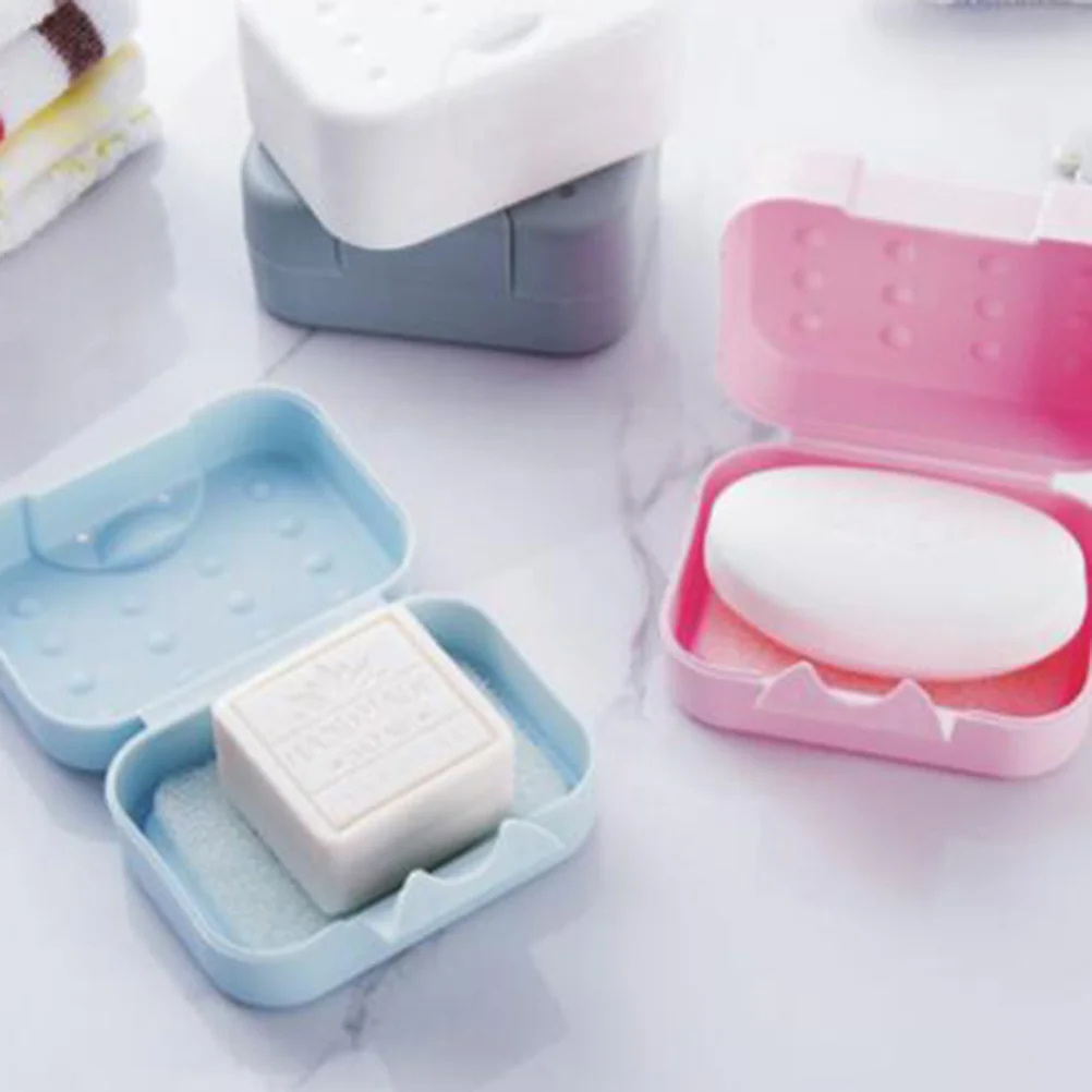 

2pcs Portable Box Sealed Pp Container For Travel Bathroom Kitchen Outdoor Hiking Compact Soap Dish Holder Soap Container Box