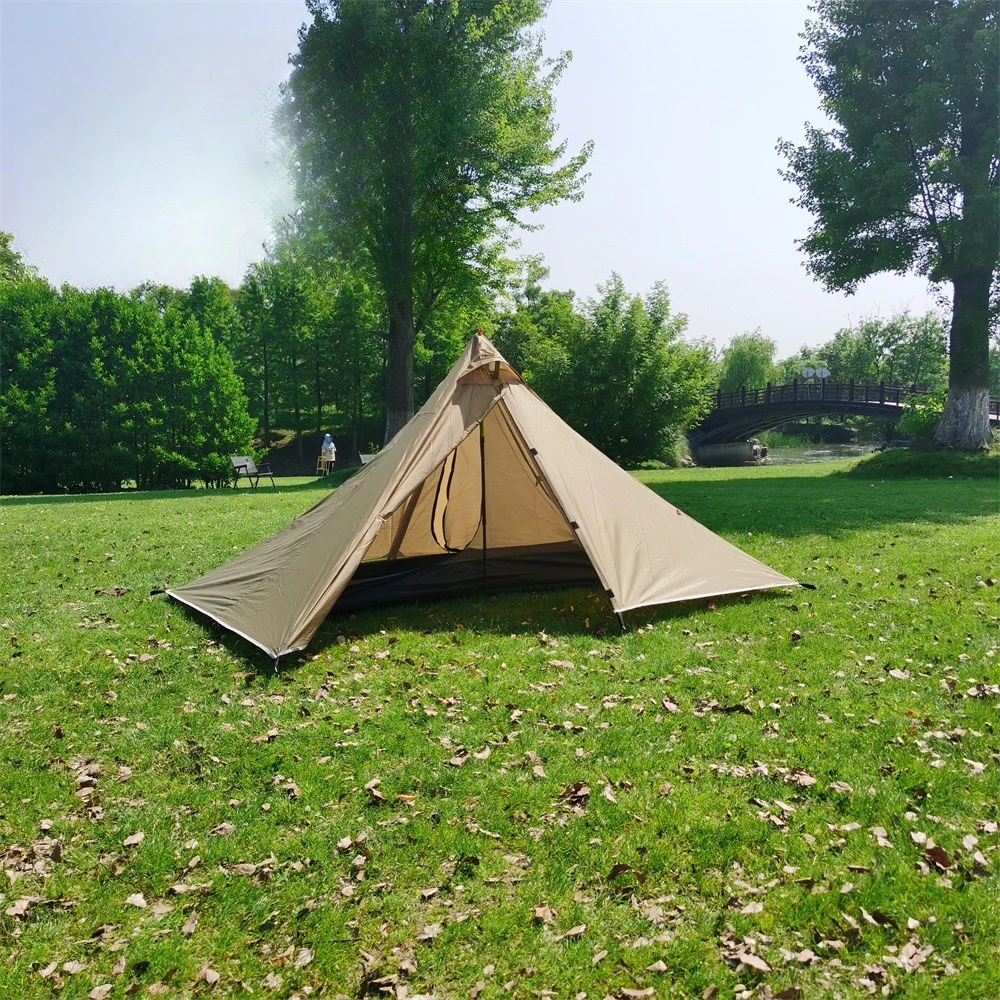 Single Ultra Light Rod-less Pyramid Wild Camping Tent Outdoor Equipment Shelter
