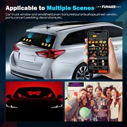 2pcs Car LED Devil's Eye Flexible Folding Screen Dynamic Trucks Windshield Animation APP Bluetooth Control DIY LED Panel