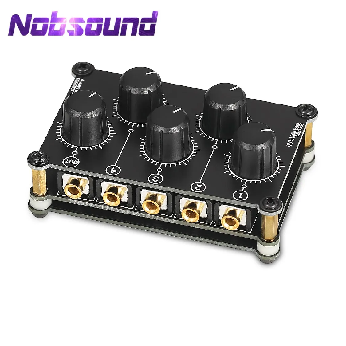 Nobsound Mini 4 Channel Stereo Line Mixer for Live Studio Recording Portable Passive Analog Audio Sound Mixing Console Low Noise