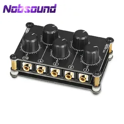 Nobsound Mini 4 Channel Stereo Line Mixer for Live Studio Recording Portable Passive Analog Audio Sound Mixing Console Low Noise