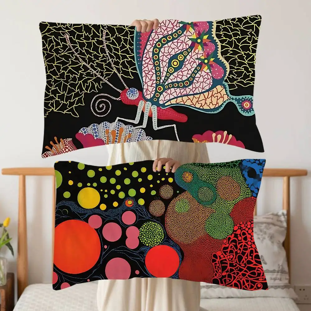 Y-YayoiS K-KusamaS Fast-Drying Polyester Pillow Towel - Minimalist Design, Durable for Long-Term Use