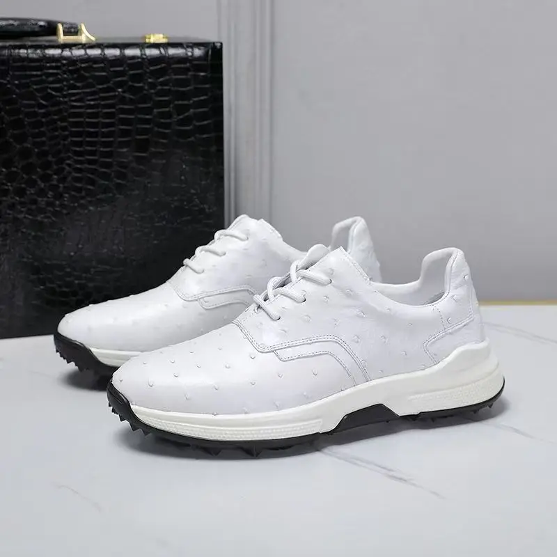 2026 new arrivel real ostrich skin casual shoes men,sneakers PDD787