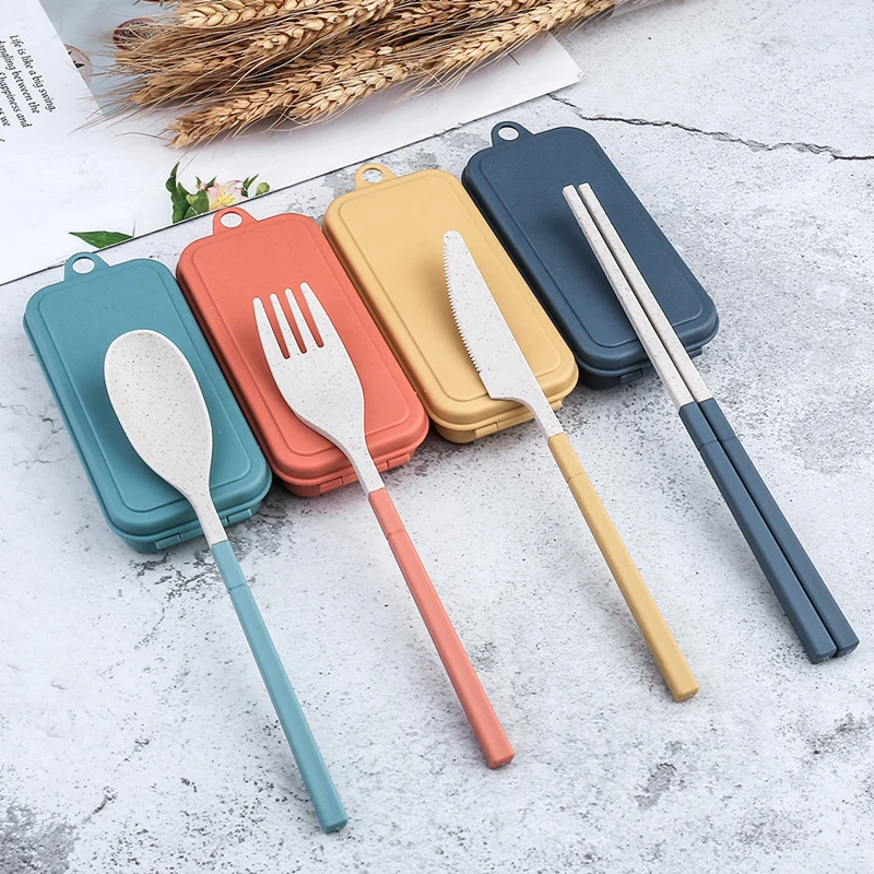 4Pcs Portable Tableware Set Wh - Camping Cooking Cutlery Set review and price