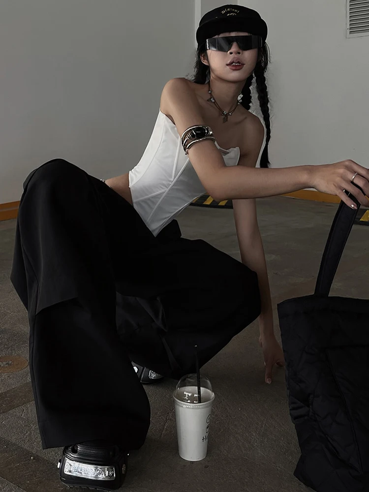 غريب سنور Y2K مشد القمم المرأة غير النظامية هيم رسالة نحيل مثير 2025 الصيف الاتجاه شيك هوتي الكلاسيكية بسيطة نحيل الشارع الشهير #4