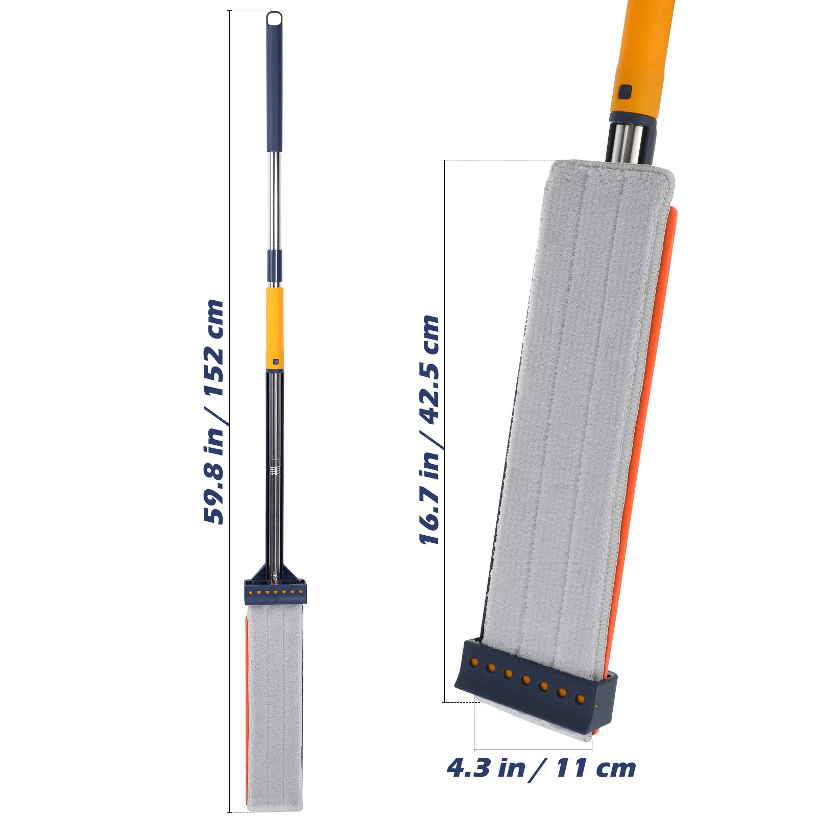 Flat Mop with 360° Rotation & Squeeze Water System – Heavy-Duty Floor Cleaning Tool for Home