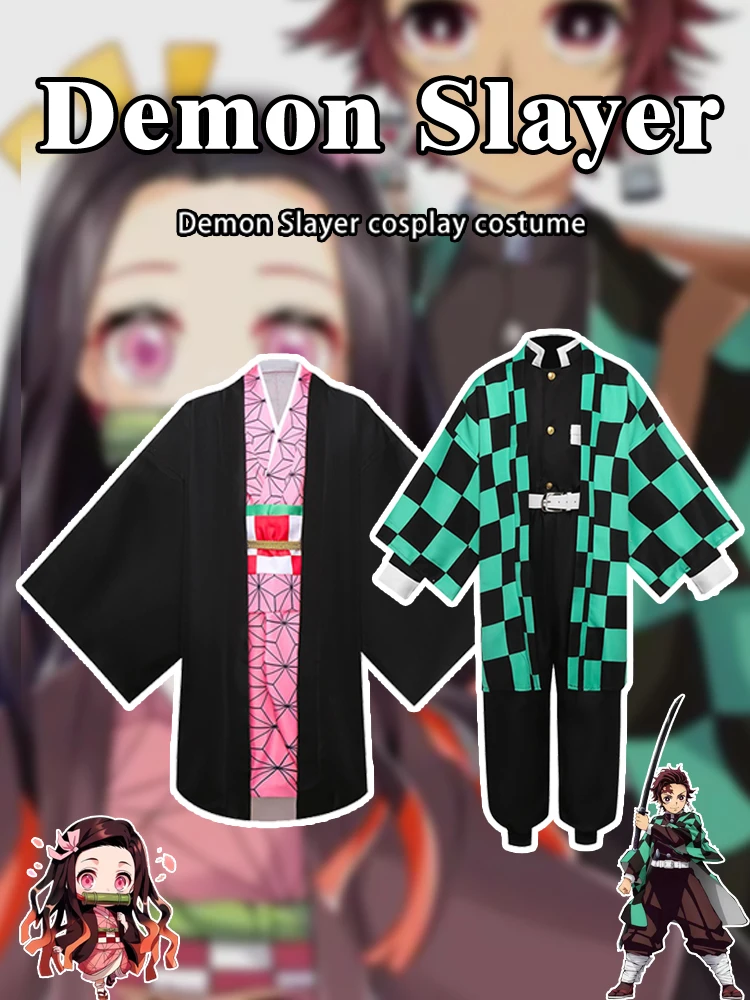 

Demon Slayer Cosplay Set: Tanjiro Nezuko Zenitsu Inosuke Hashira & Demons Costume Wig 9pcs Full Collection for Convention