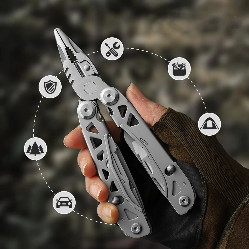 3cr13 Stainless steel Multi functional pliers outdoor Portable unpack tools with small knives Scissor wrench Bottle Opener