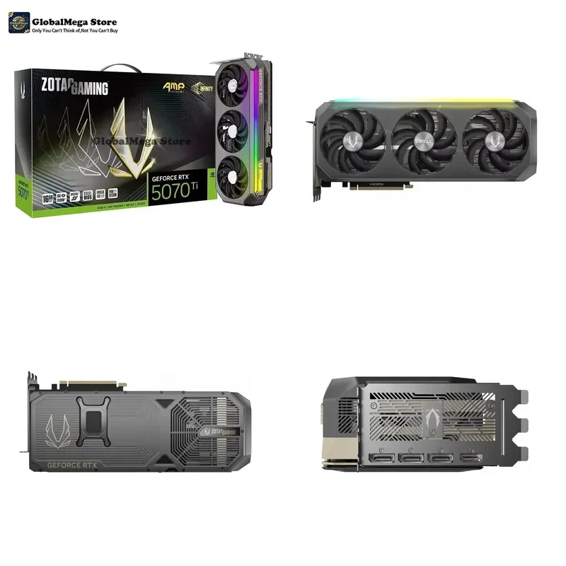 2025 ZOTAC GeForce RTX 5070 Ti 16GB AMP Extreme INFINITY GDDR7 256-bit 28Gbps PCIE5.0 Gaming Graphics Card for Gaming Desktop