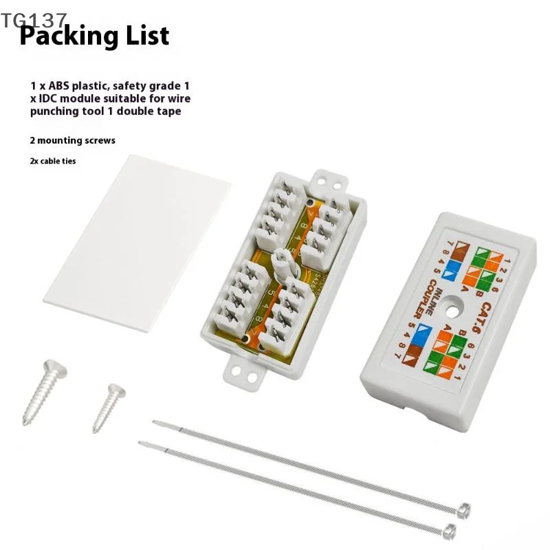 1Pcs RJ45 Desktop Information Box Junction Box Inline Punchdown Krone Coupler Joiner For Cat6/Cat5E Ethernet Network Cables