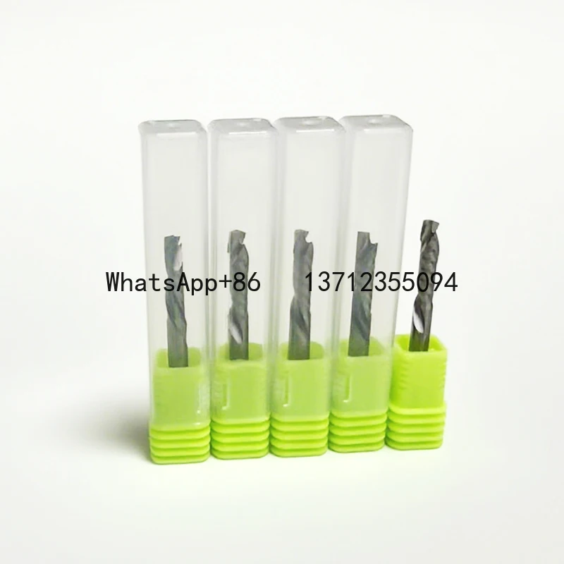 

5 шт. 3,175/4/6 мм с одной канавкой вверх вниз, спиральные твердосплавные фрезы, фрезы для сжатия древесины, концевые фрезы