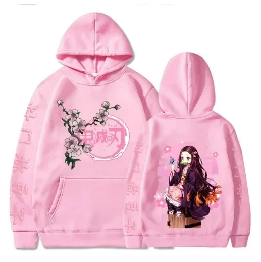 Kimetsu No Yaiba Demon Killer Sudadera con capucha Anime Kamado Nezuko Sudadera con capucha Otoño Invierno nueva moda Vintage hombres y mujeres ropa de calle