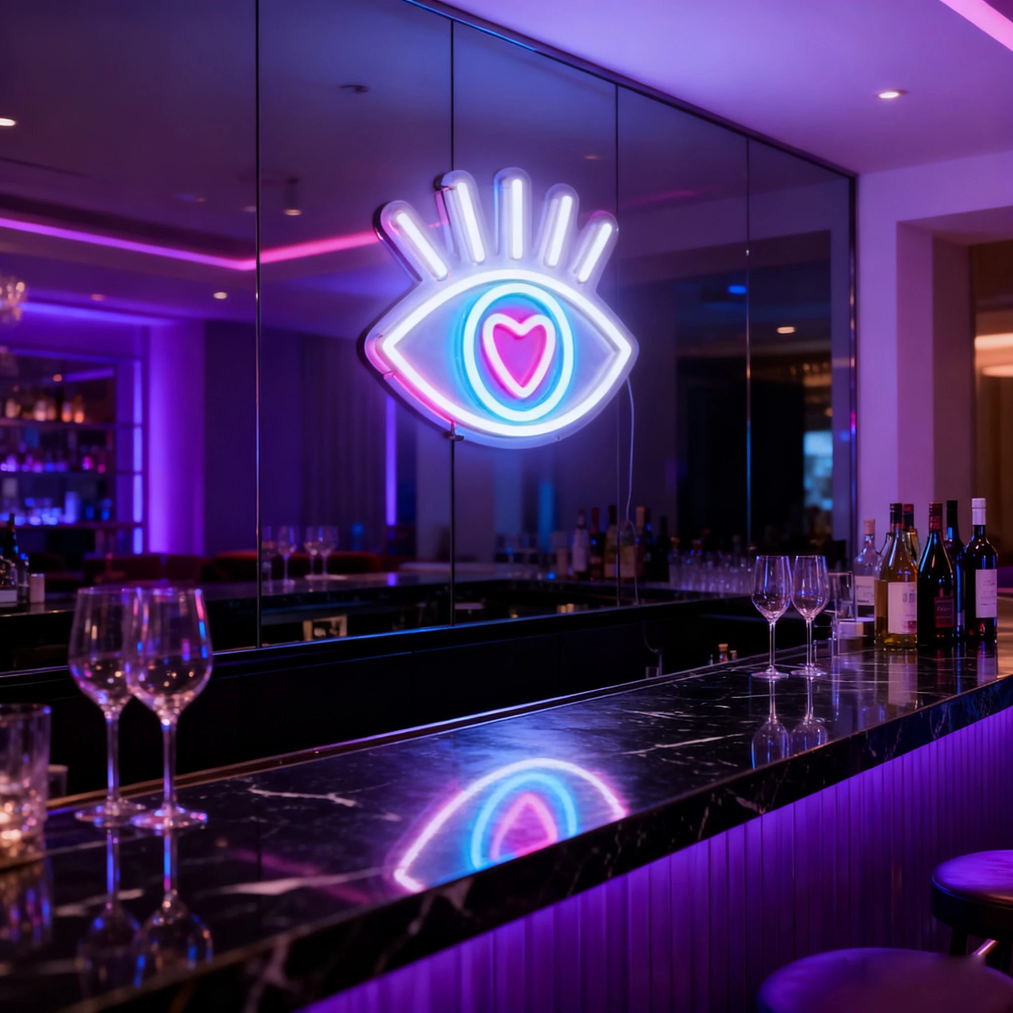 لافتة نيون على شكل قلب العين - ديكور حائط LED ملون لغرفة النوم والبار والاستوديو الفني | الضوء الروحي الذي يعمل بمنفذ USB | هدية فريدة من نوعها لبوهو #6