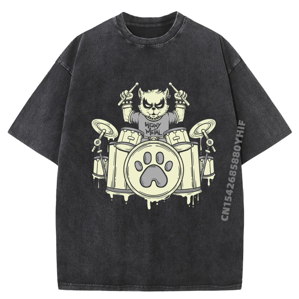 

Loose T-shirts Guitar Mens Tops Tees Funny Tee Shirts Mens High Quality Printed Tshirt Retro Washed Clothes