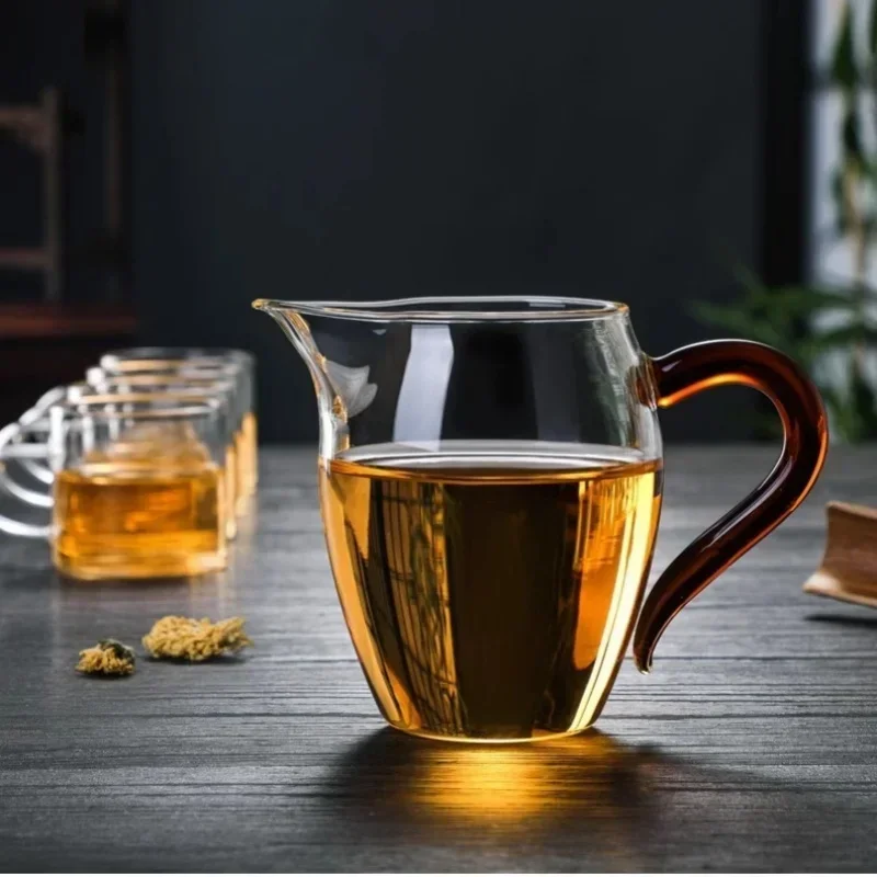 350ml Tea Cup High Borosilicate Glass Tea Dispenser with Colorful Handle Heat-resistant Transparent Glass Teapot Teaware Lover