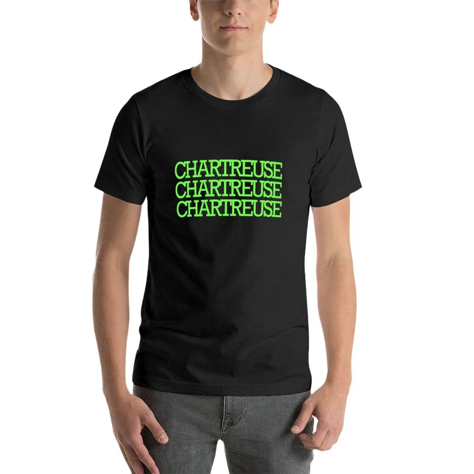 Chartresue Chartreuse kolorowa koszulka Chartreuse szybkoschnąca hipisowska odzież urocza bluzka dla fanów sportu t-shirty dla mężczyzn — zdjęcie 5