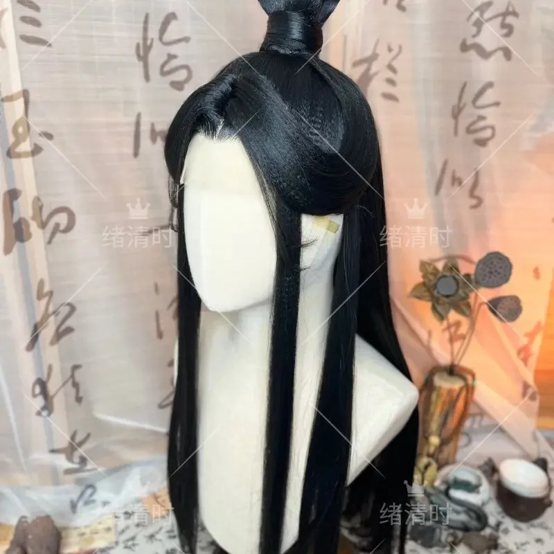 2025 22, stilisiert The Scum Villain’s Self Shen Qingqiu Cosplay Unisex Luo Binghe Frauen Anime Halloween Maßgeschneiderte Perücke Chinesischer Fan