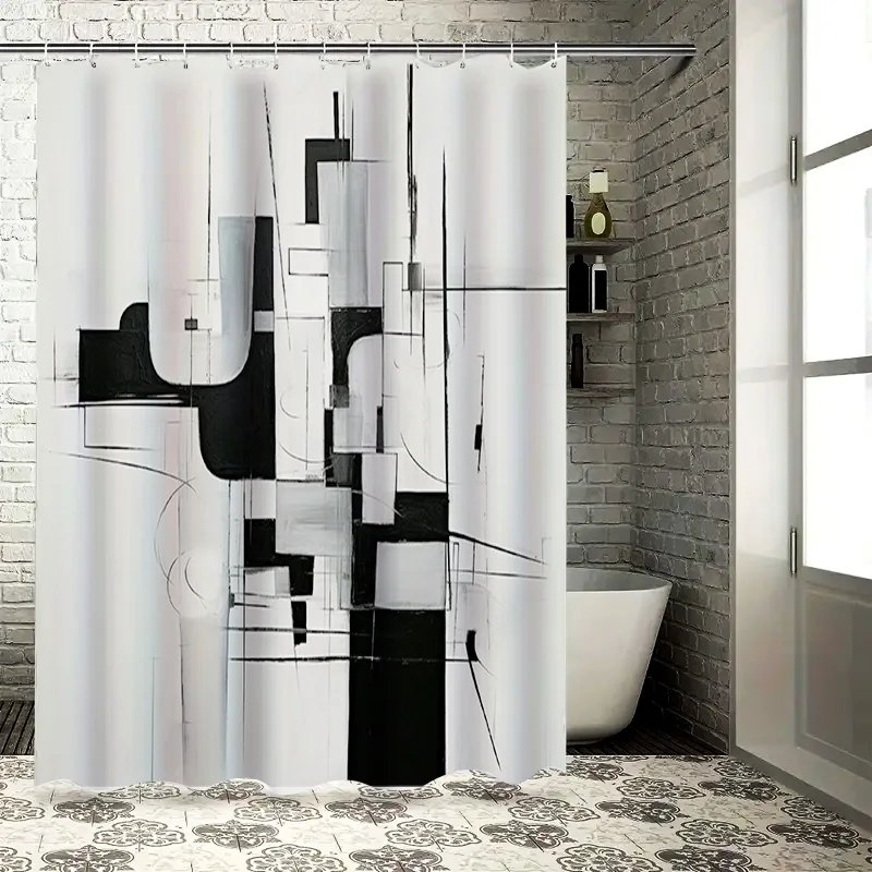 

Красочная художественная занавеска для душа, декор для ванной комнаты для современного дизайна интерьера дома, синий, розовый, желтый, оранжевый, белый, фиолетовый, зеленый Abstr