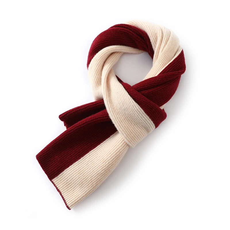 

ZOCEPT 100% мериносовая шерсть, перфорированный жемчужный шарф с цветными блоками для женщин, зимняя защита шеи, лоскутный шарф с крестом для пары