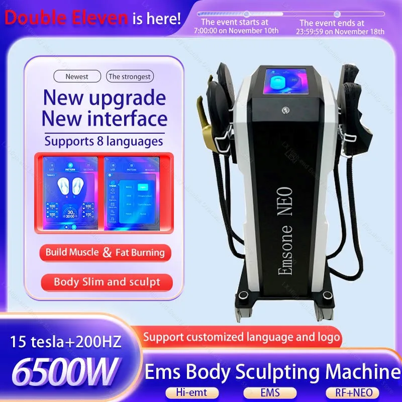 

Double 11 Newest Updates Emsone NEO Weight Loss Body Sculpting 4 Handles Hiemt Rf Muscle Stimulator Ems Body Sculpting Machine