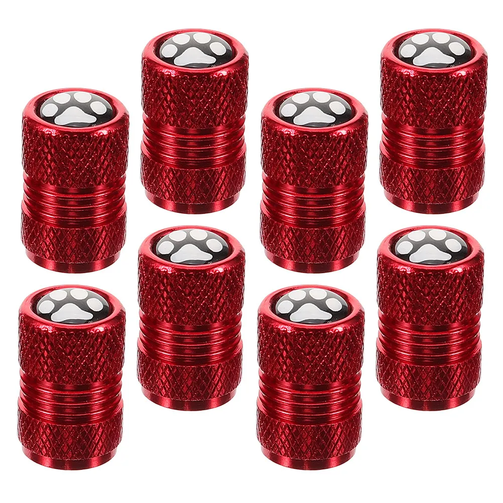8Pcs Paw Print Metal Car Tire Valve Stem Caps Easy Install Car Tire Cap Covers for Trucks Motorcycles Suvs Bikes Replacement