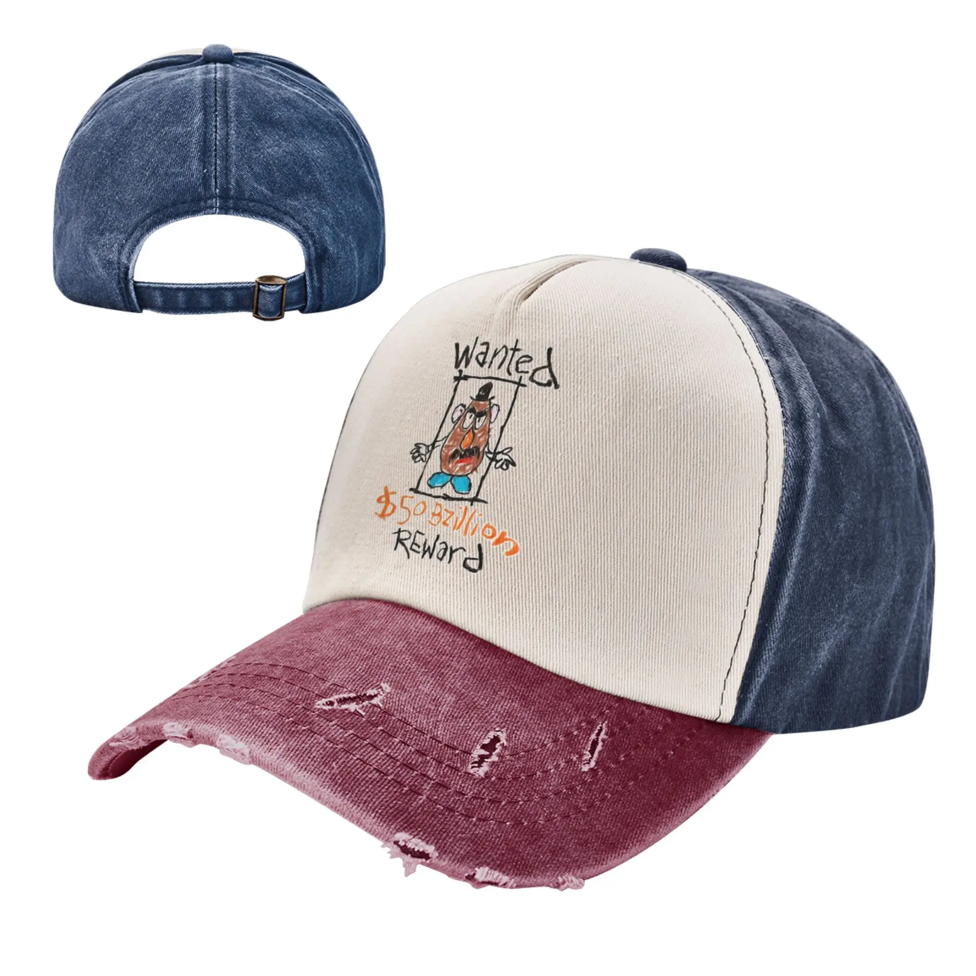 

Wanted Mr Potato Reward Toy Story Unisex Baseball Caps Denim Hats Cap Retro Outdoor Running Golf Adjustable Snapback Hat