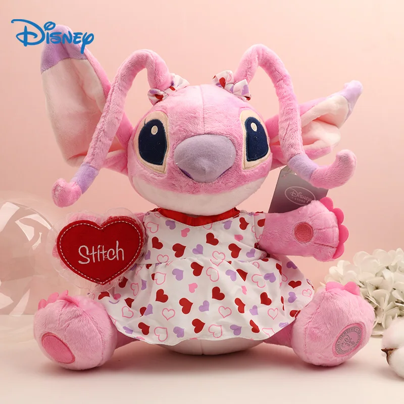 

30cm Disney Lilo & Stitch Angel Plush Toy Original Plushie Kawaii Doll Stuffed Figure Anime Cute Kids Toys Xmas Gifts For Girls
